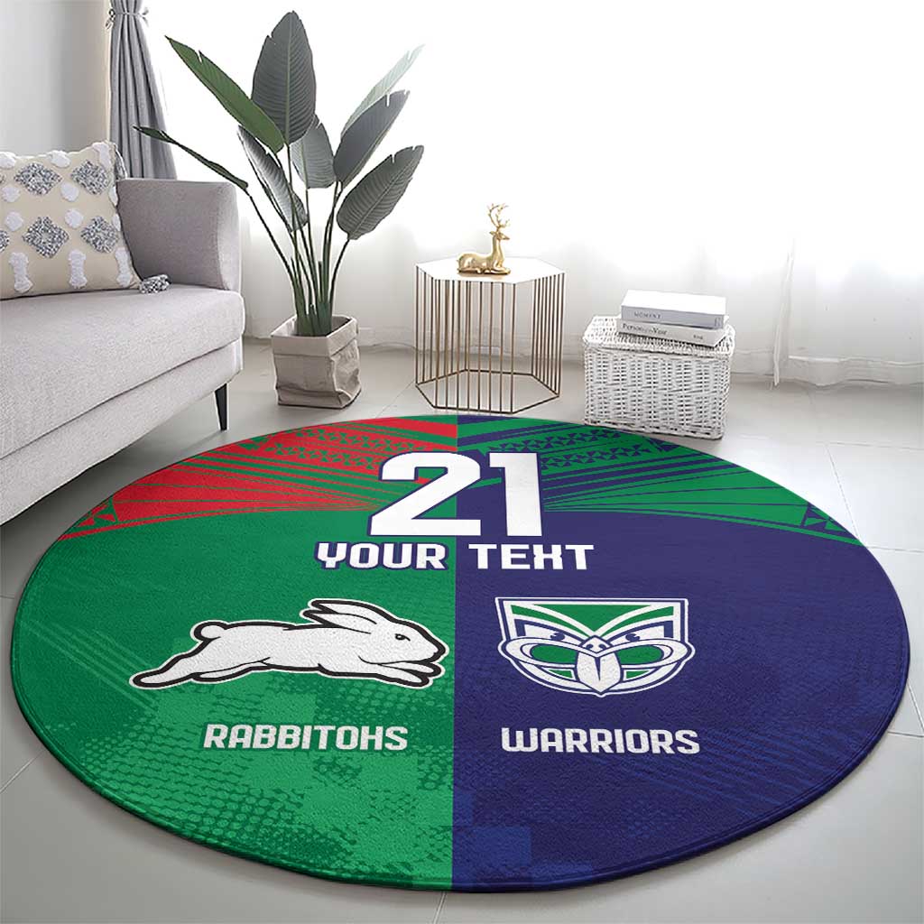 Custom Warriors-Rabbitohs Round Carpet Together Sporty Style