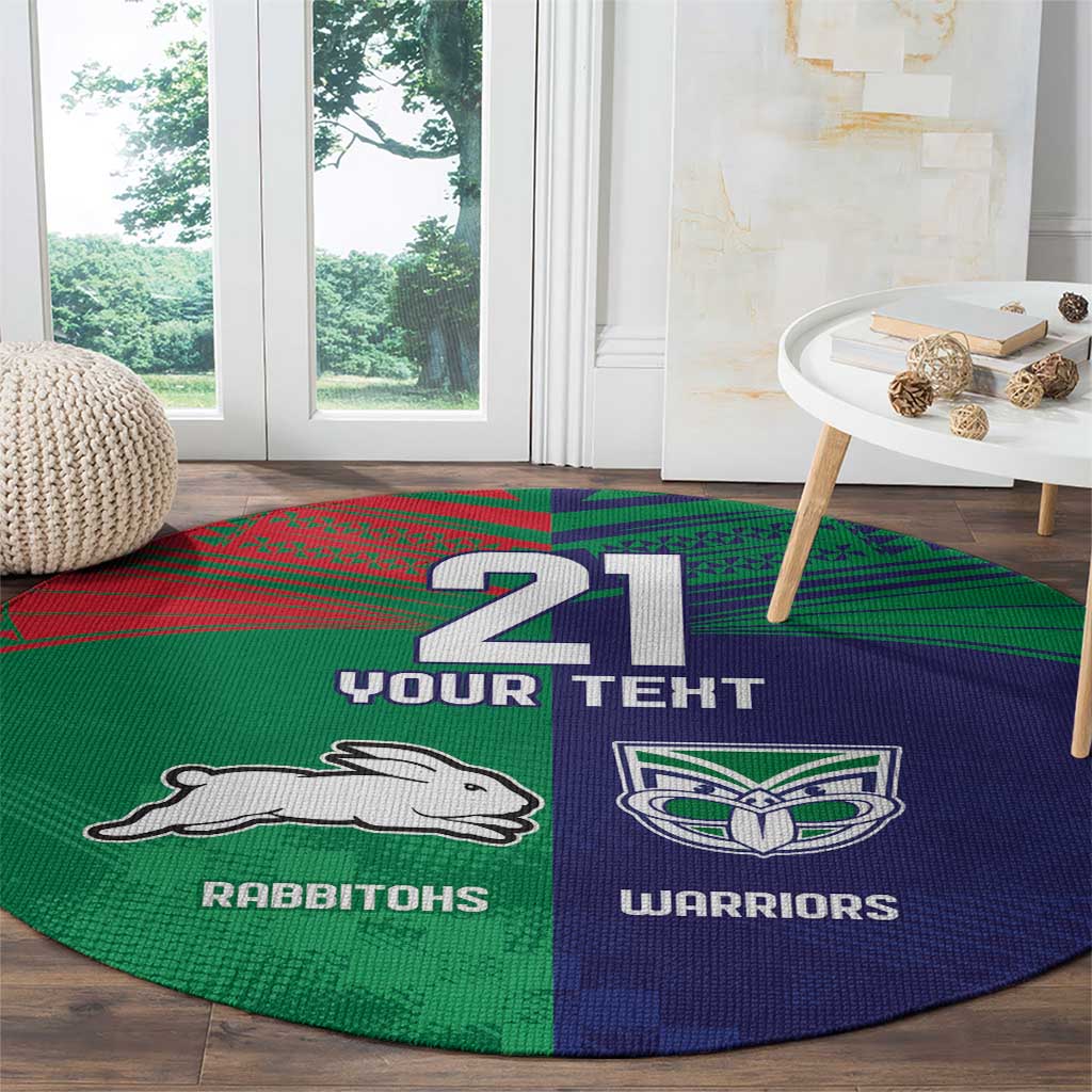 Custom Warriors-Rabbitohs Round Carpet Together Sporty Style