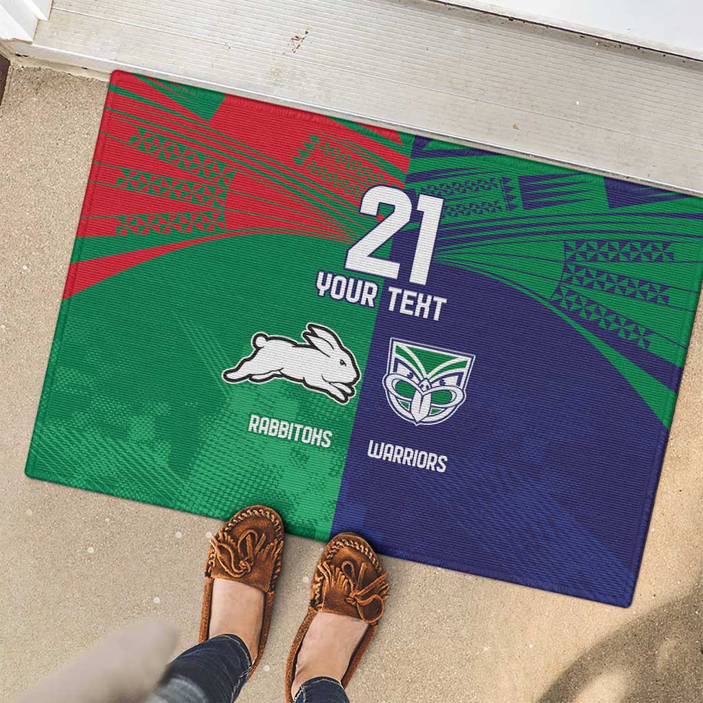 Custom Warriors-Rabbitohs Rubber Doormat Together Sporty Style