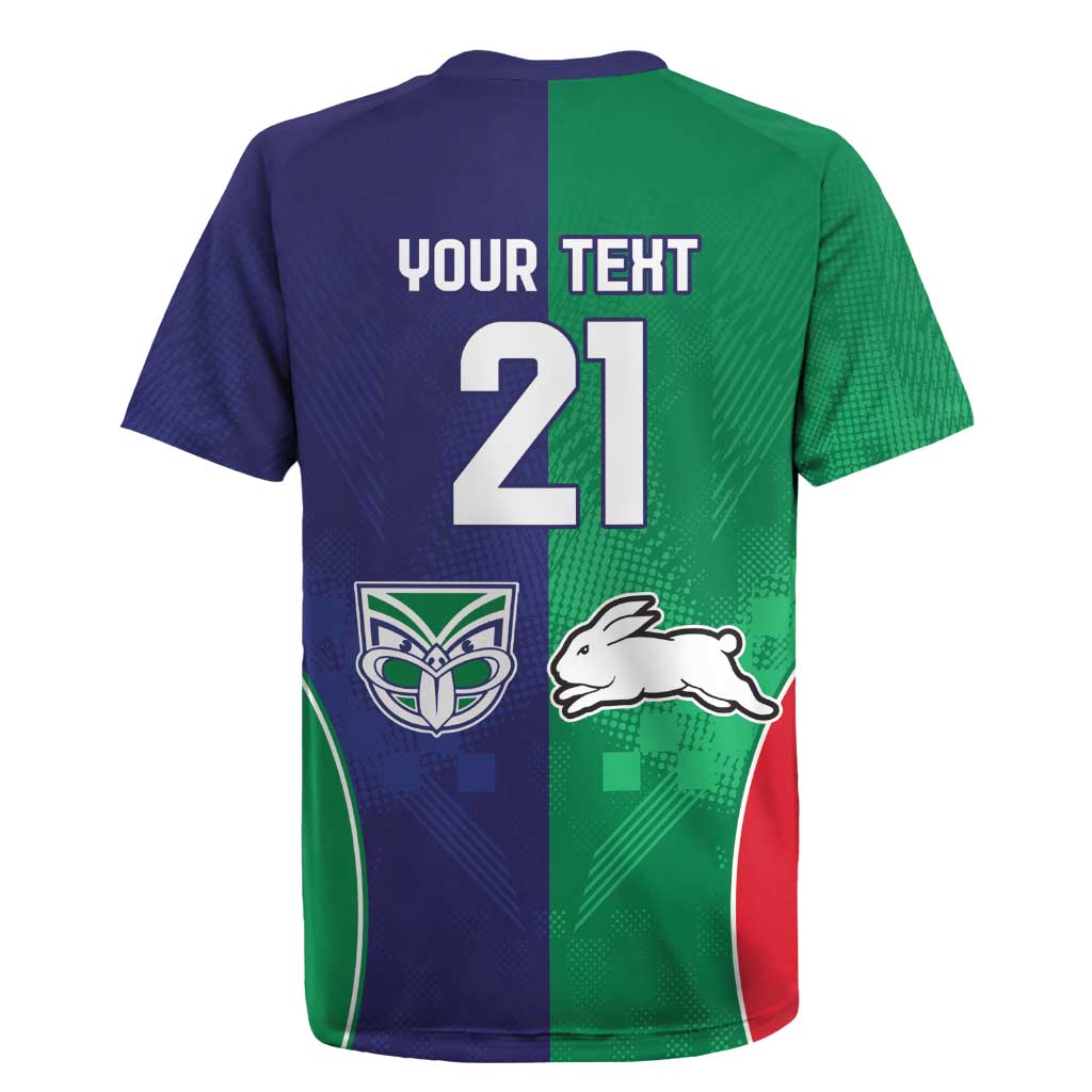 Custom Warriors-Rabbitohs Rugby Jersey Together Sporty Style