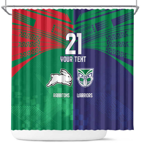 Custom Warriors-Rabbitohs Shower Curtain Together Sporty Style