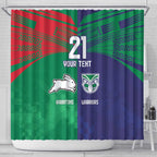 Custom Warriors-Rabbitohs Shower Curtain Together Sporty Style