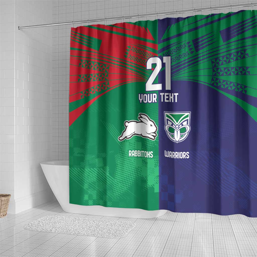 Custom Warriors-Rabbitohs Shower Curtain Together Sporty Style