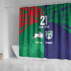 Custom Warriors-Rabbitohs Shower Curtain Together Sporty Style