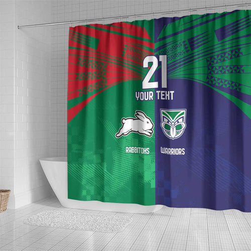 Custom Warriors-Rabbitohs Shower Curtain Together Sporty Style