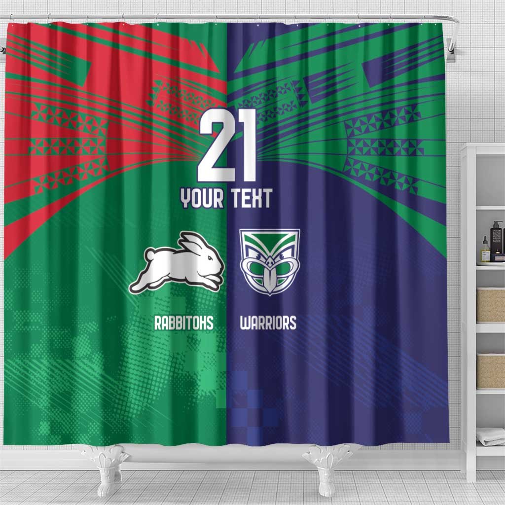 Custom Warriors-Rabbitohs Shower Curtain Together Sporty Style
