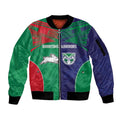 Custom Warriors-Rabbitohs Sleeve Zip Bomber Jacket Together Sporty Style