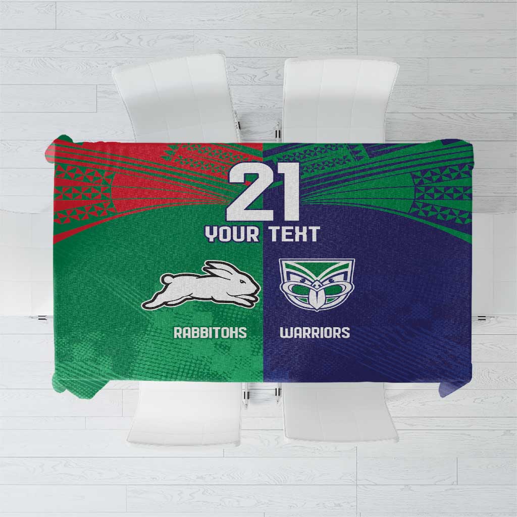 Custom Warriors-Rabbitohs Tablecloth Together Sporty Style