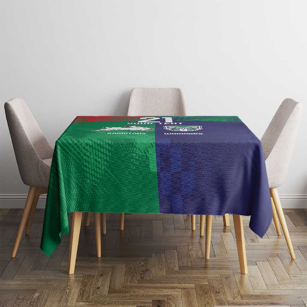 Custom Warriors-Rabbitohs Tablecloth Together Sporty Style