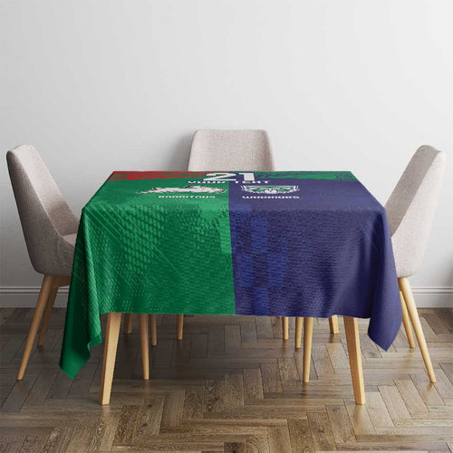 Custom Warriors-Rabbitohs Tablecloth Together Sporty Style