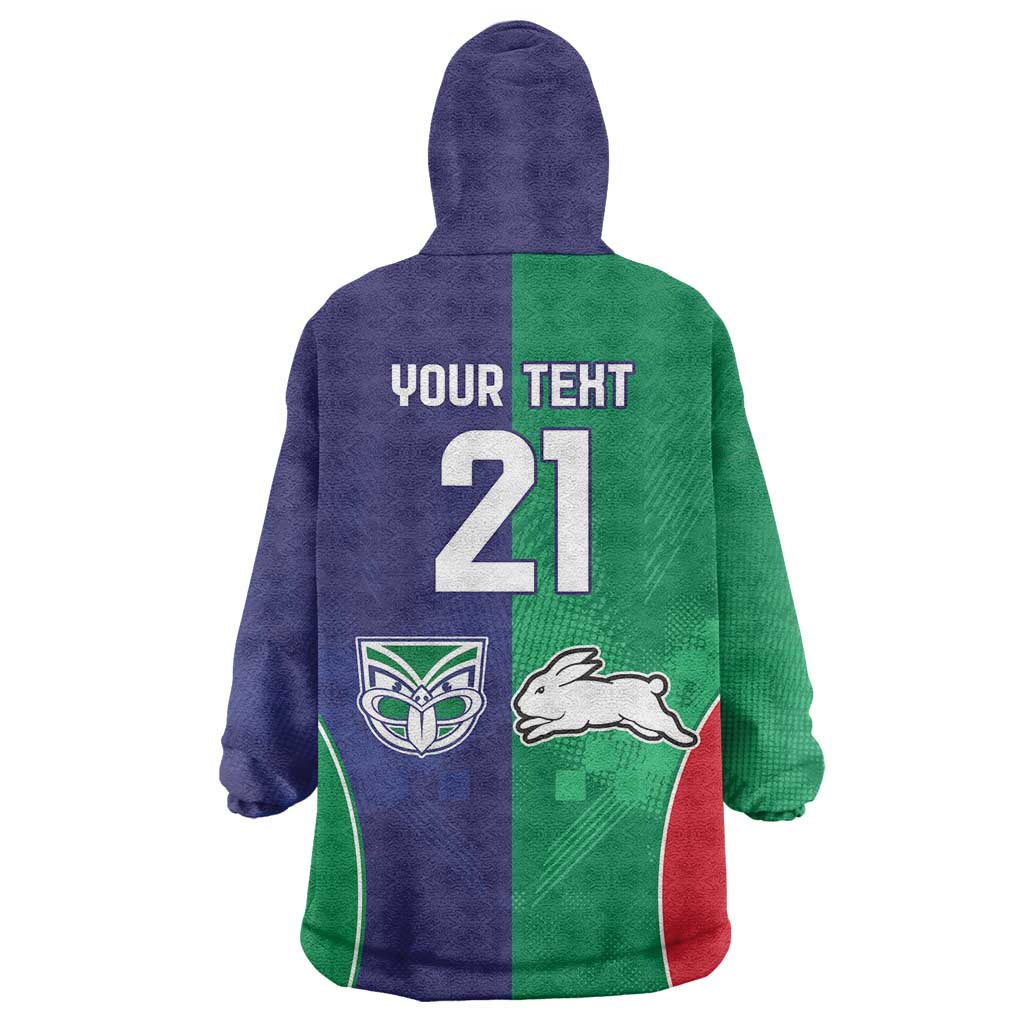 Custom Warriors-Rabbitohs Wearable Blanket Hoodie Together Sporty Style
