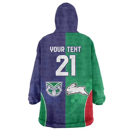Custom Warriors-Rabbitohs Wearable Blanket Hoodie Together Sporty Style