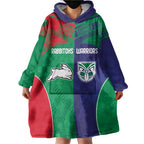 Custom Warriors-Rabbitohs Wearable Blanket Hoodie Together Sporty Style
