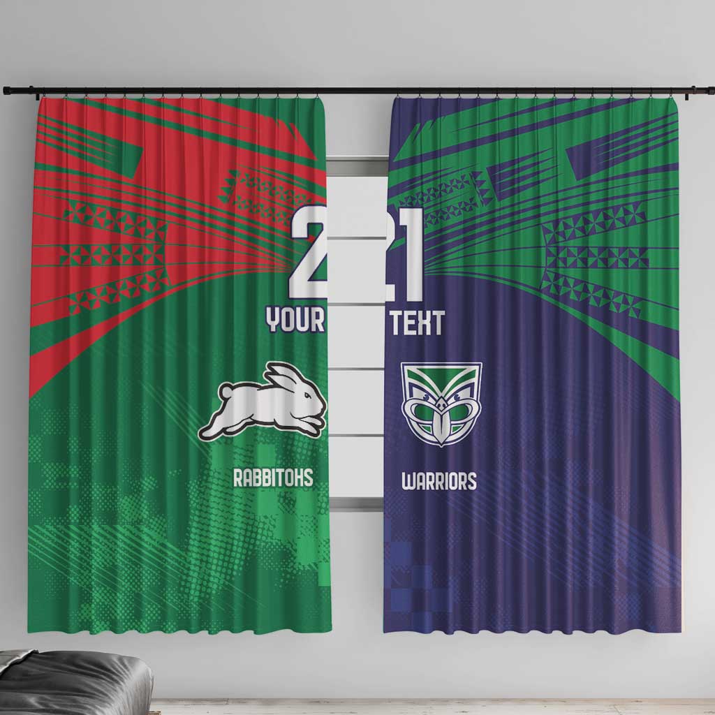 Custom Warriors-Rabbitohs Window Curtain Together Sporty Style