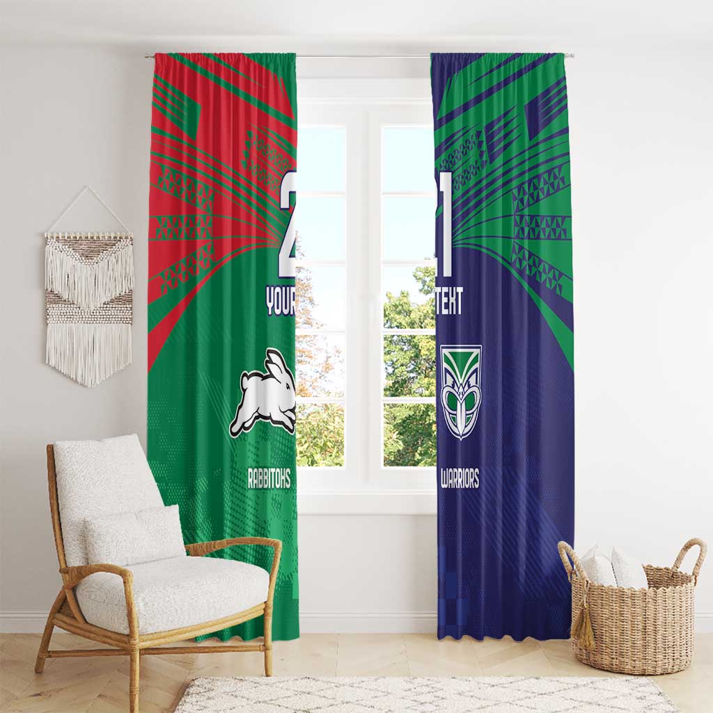 Custom Warriors-Rabbitohs Window Curtain Together Sporty Style
