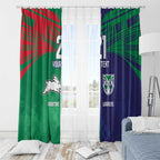 Custom Warriors-Rabbitohs Window Curtain Together Sporty Style