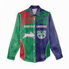 Custom Warriors-Rabbitohs Women Casual Shirt Together Sporty Style