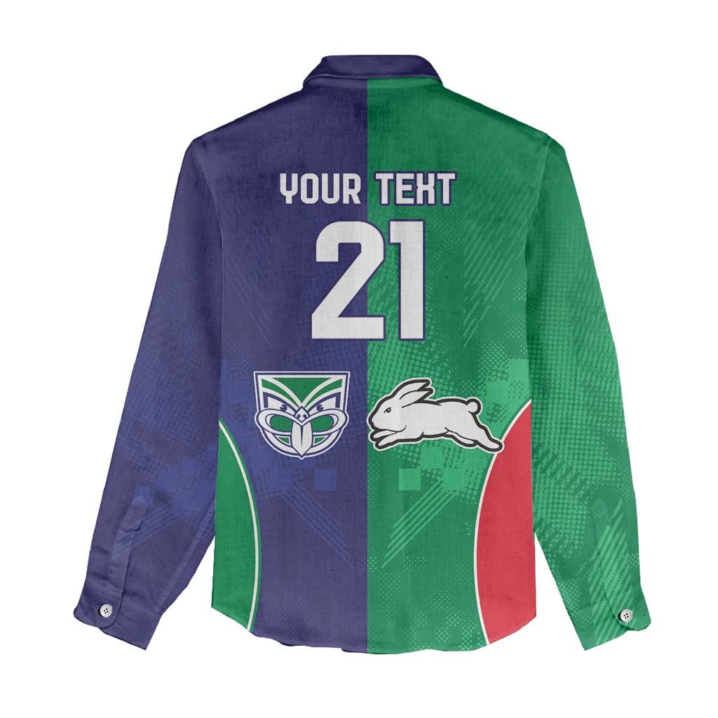 Custom Warriors-Rabbitohs Women Casual Shirt Together Sporty Style