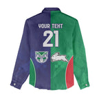 Custom Warriors-Rabbitohs Women Casual Shirt Together Sporty Style