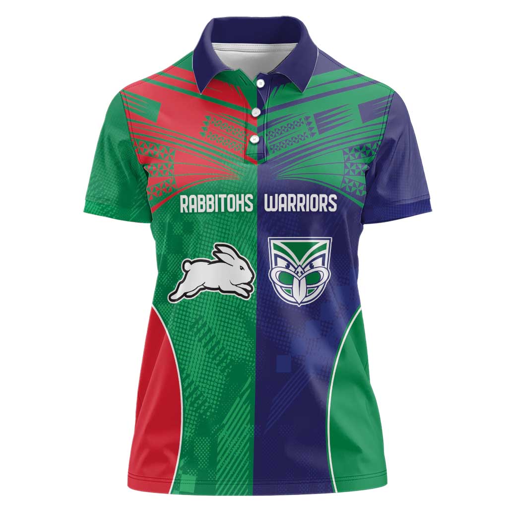 Custom Warriors-Rabbitohs Women Polo Shirt Together Sporty Style