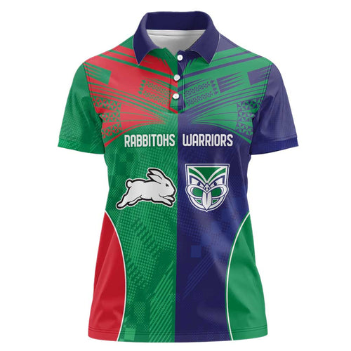 Custom Warriors-Rabbitohs Women Polo Shirt Together Sporty Style