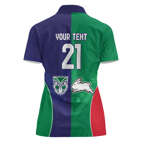 Custom Warriors-Rabbitohs Women Polo Shirt Together Sporty Style