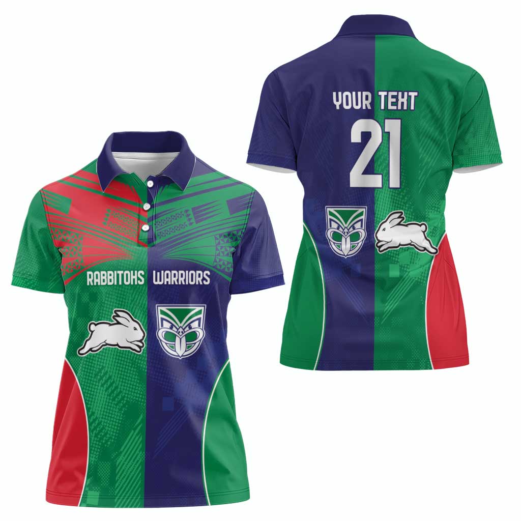Custom Warriors-Rabbitohs Women Polo Shirt Together Sporty Style