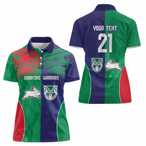 Custom Warriors-Rabbitohs Women Polo Shirt Together Sporty Style