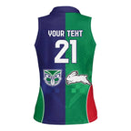 Custom Warriors-Rabbitohs Women Sleeveless Polo Shirt Together Sporty Style