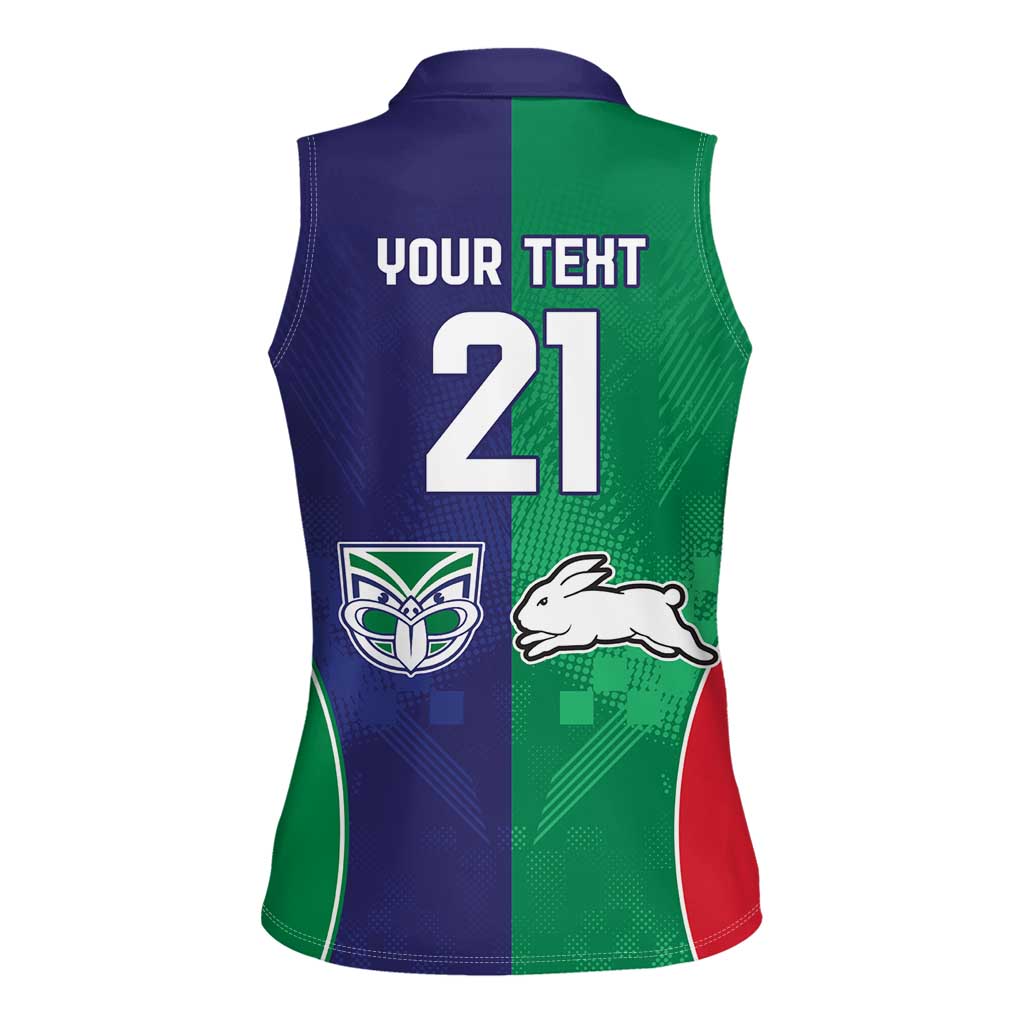 Custom Warriors-Rabbitohs Women Sleeveless Polo Shirt Together Sporty Style