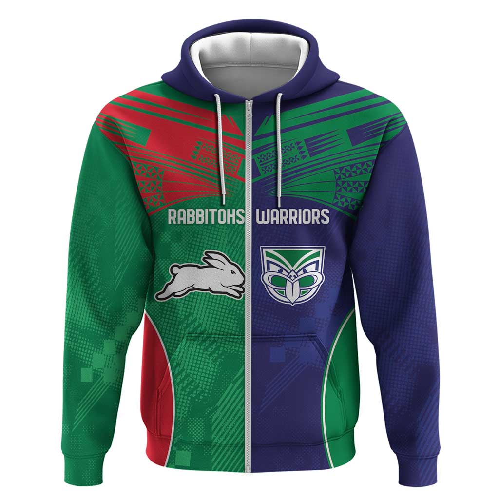 Custom Warriors-Rabbitohs Zip Hoodie Together Sporty Style