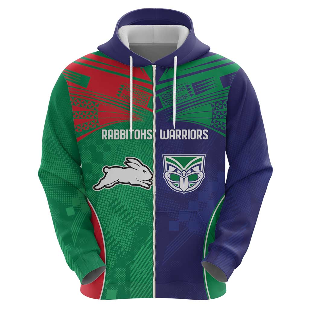 Custom Warriors-Rabbitohs Zip Hoodie Together Sporty Style
