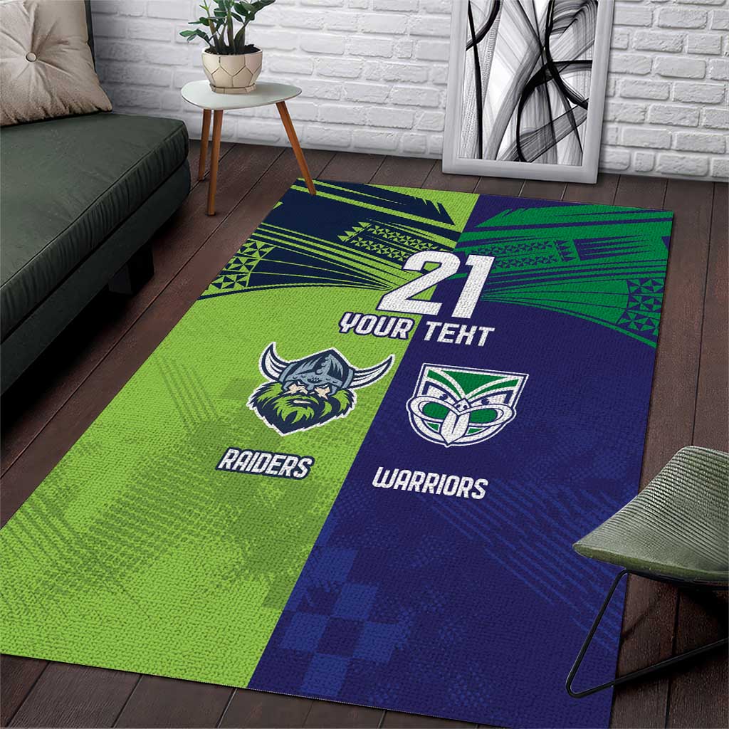Custom Warriors-Raiders Area Rug Together Sporty Style