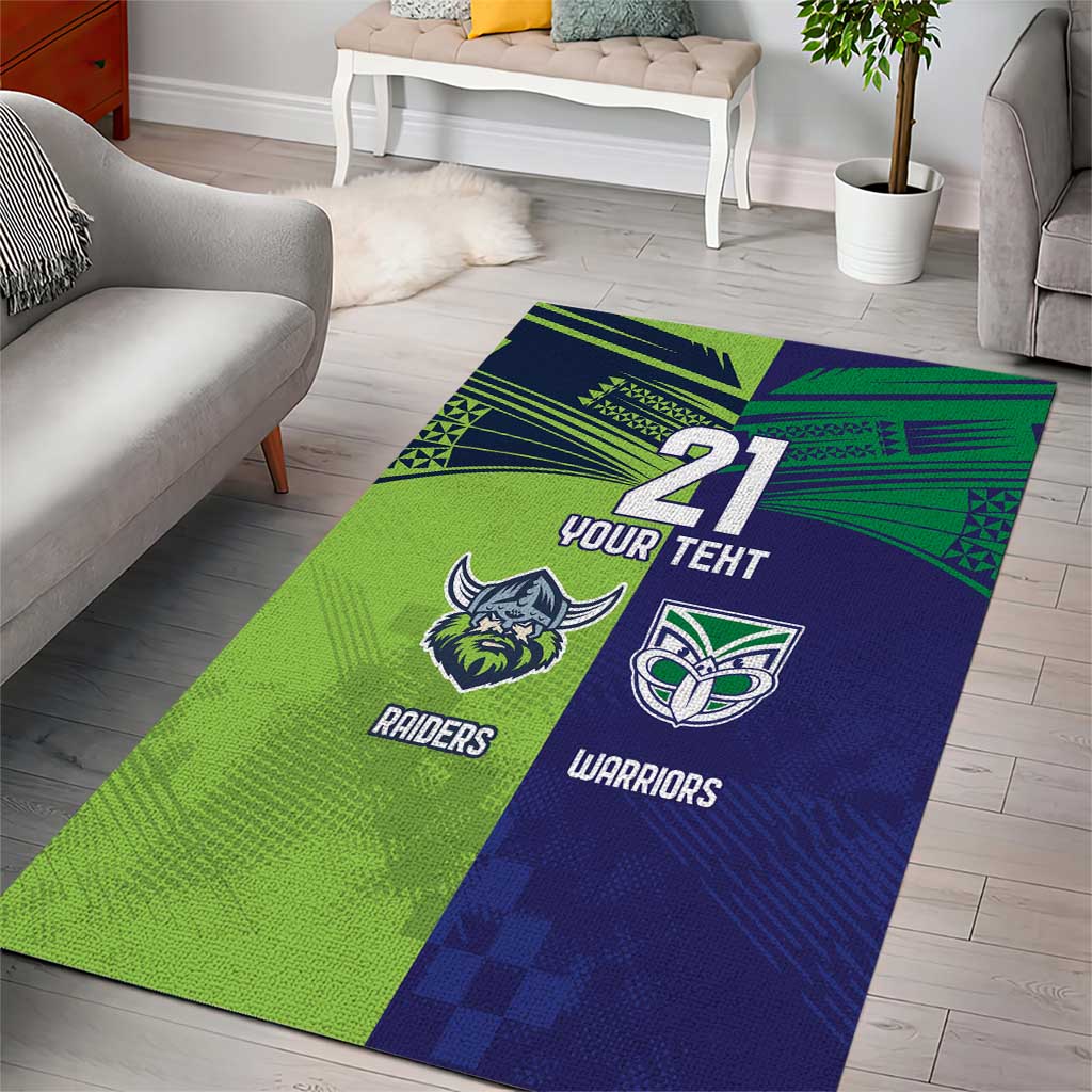 Custom Warriors-Raiders Area Rug Together Sporty Style