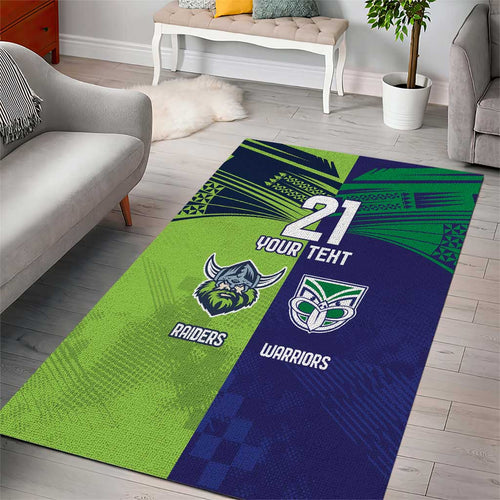 Custom Warriors-Raiders Area Rug Together Sporty Style