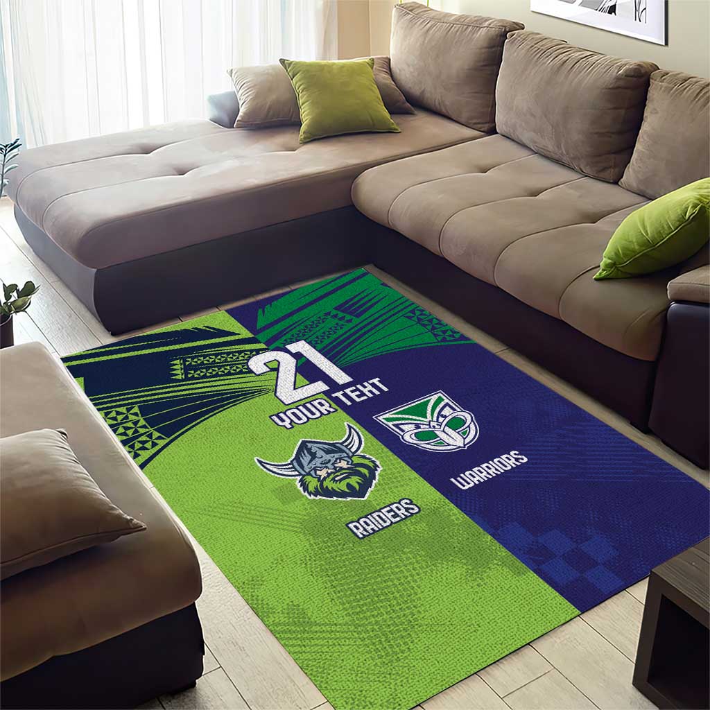 Custom Warriors-Raiders Area Rug Together Sporty Style