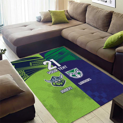 Custom Warriors-Raiders Area Rug Together Sporty Style