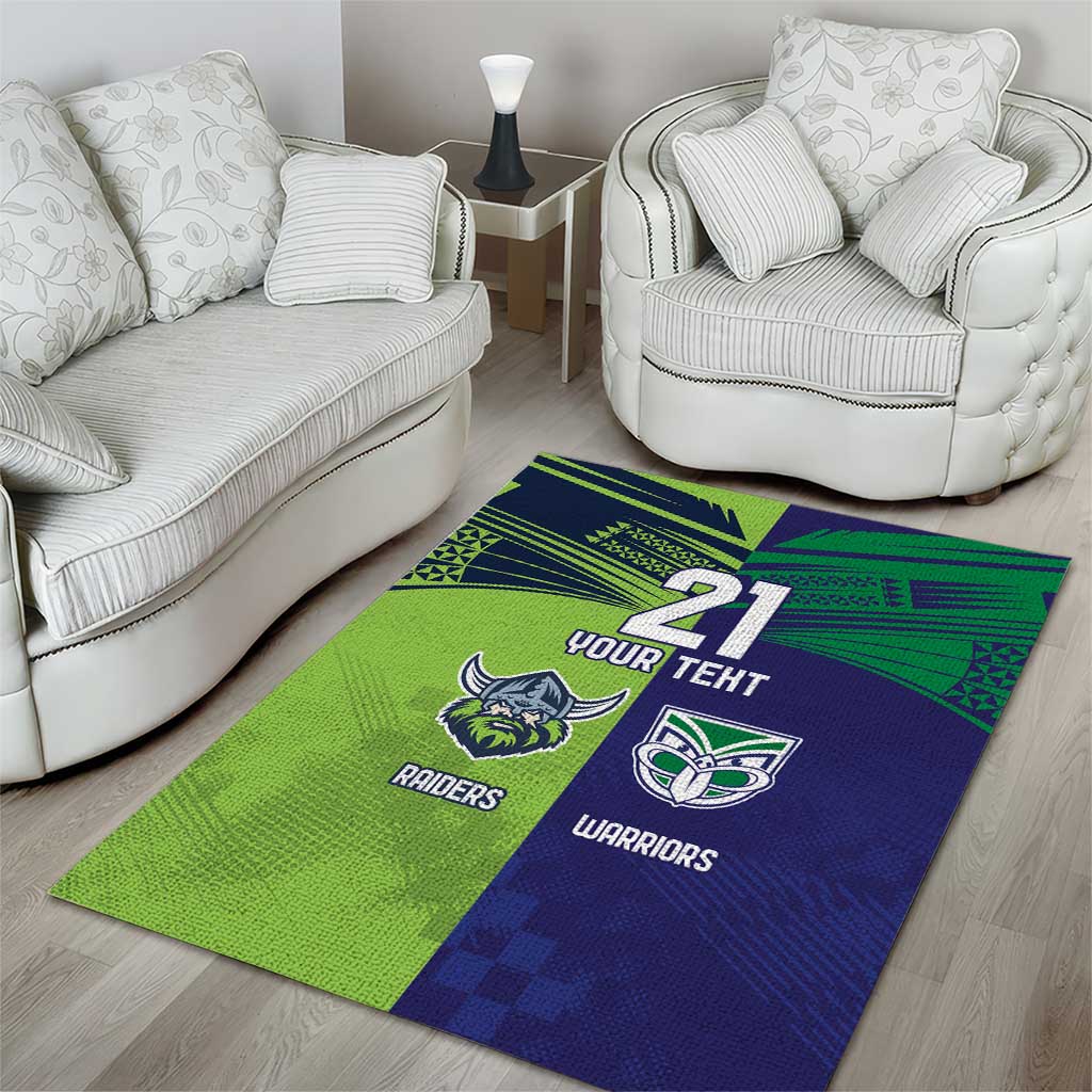 Custom Warriors-Raiders Area Rug Together Sporty Style