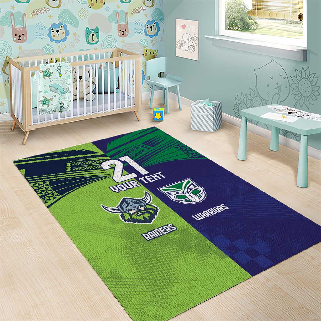 Custom Warriors-Raiders Area Rug Together Sporty Style