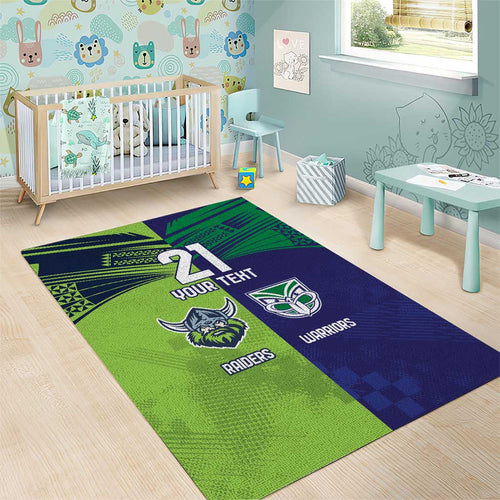 Custom Warriors-Raiders Area Rug Together Sporty Style
