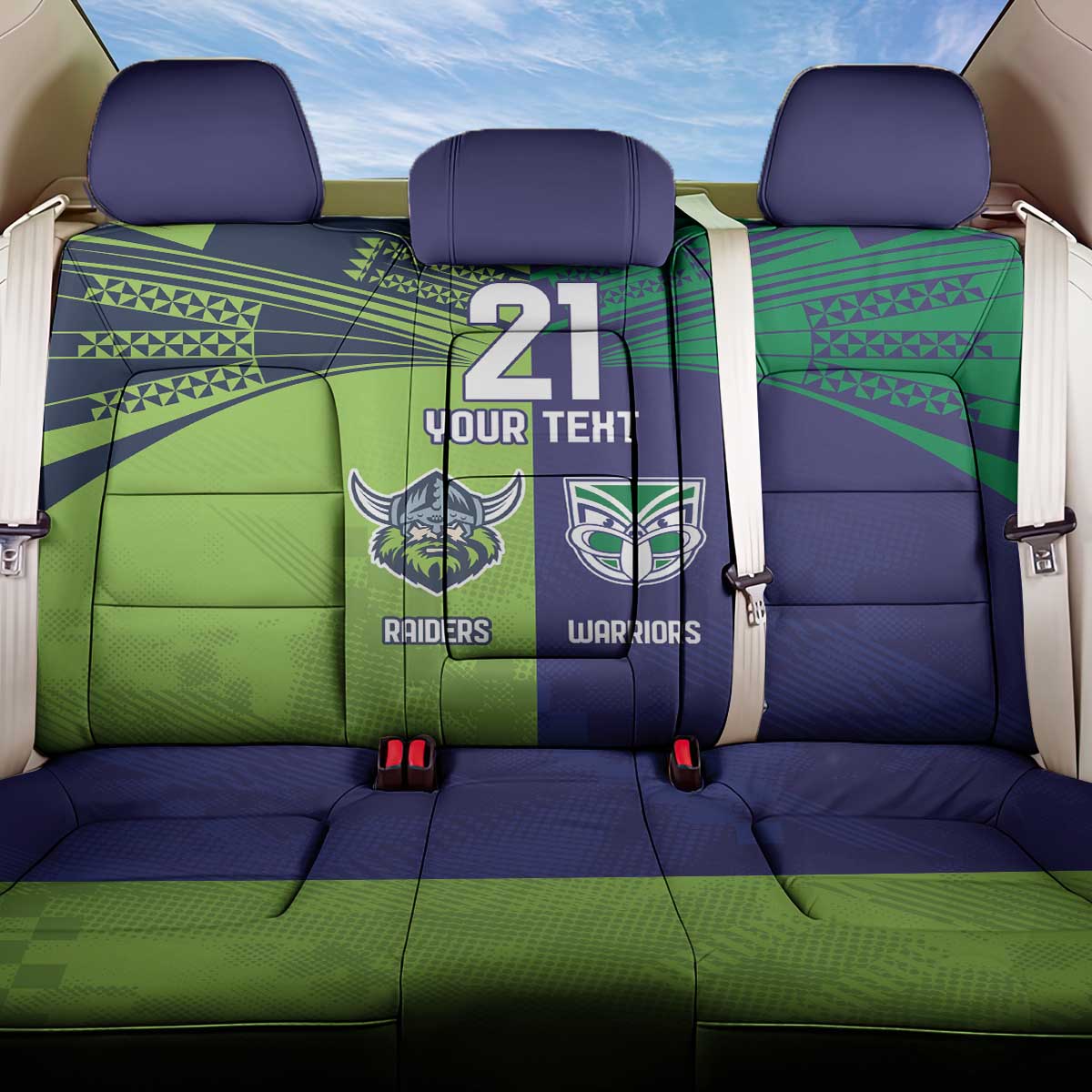 Custom Warriors-Raiders Back Car Seat Cover Together Sporty Style