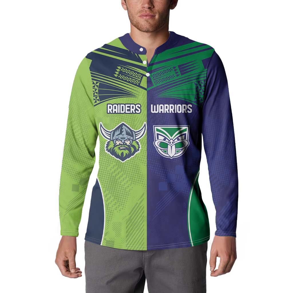 Custom Warriors-Raiders Button Sweatshirt Together Sporty Style