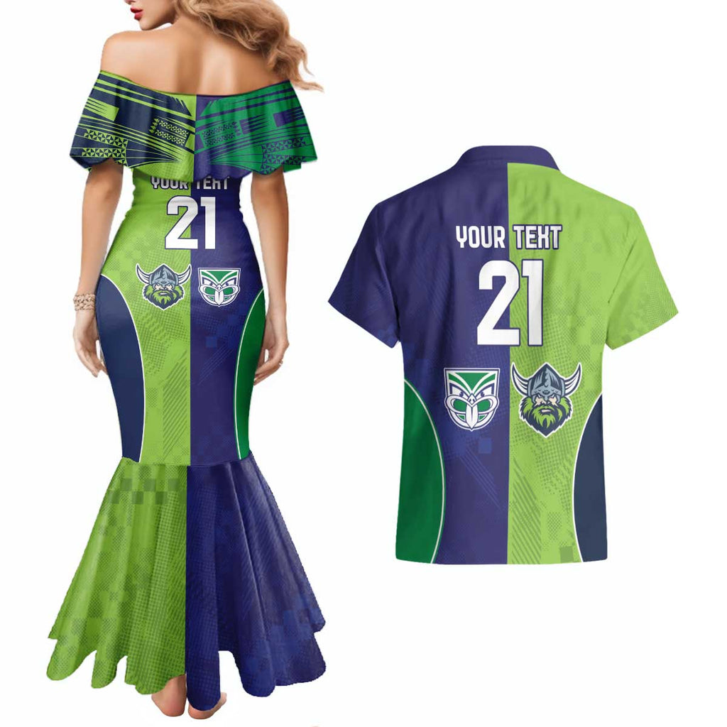 Custom Warriors-Raiders Couples Matching Mermaid Dress and Hawaiian Shirt Together Sporty Style