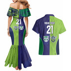 Custom Warriors-Raiders Couples Matching Mermaid Dress and Hawaiian Shirt Together Sporty Style