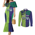 Custom Warriors-Raiders Couples Matching Mermaid Dress and Long Sleeve Button Shirt Together Sporty Style