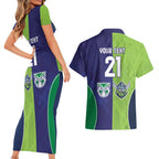 Custom Warriors-Raiders Couples Matching Short Sleeve Bodycon Dress and Hawaiian Shirt Together Sporty Style