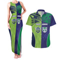 Custom Warriors-Raiders Couples Matching Tank Maxi Dress and Hawaiian Shirt Together Sporty Style
