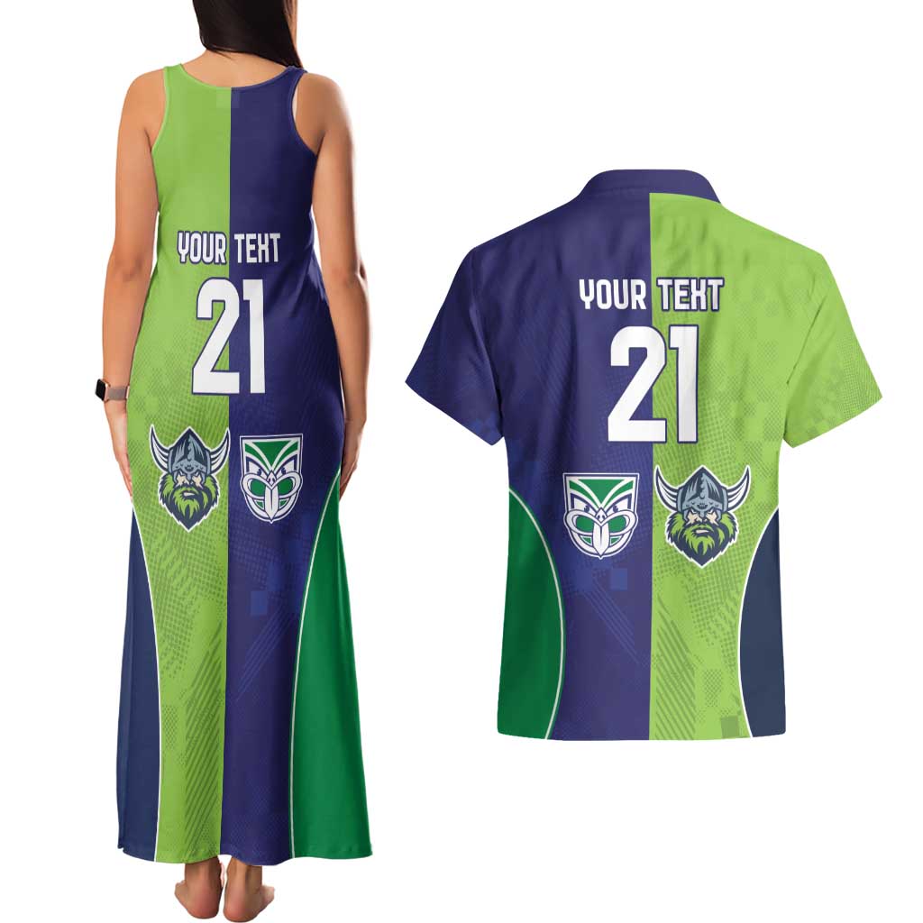 Custom Warriors-Raiders Couples Matching Tank Maxi Dress and Hawaiian Shirt Together Sporty Style