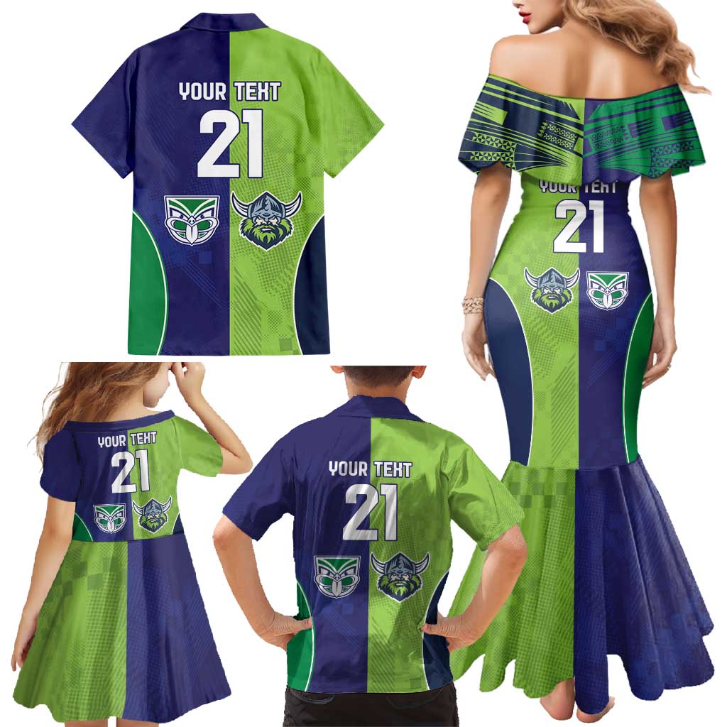 Custom Warriors-Raiders Family Matching Mermaid Dress and Hawaiian Shirt Together Sporty Style