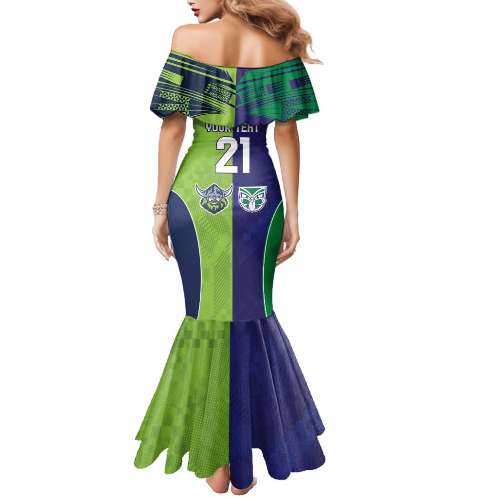Custom Warriors-Raiders Family Matching Mermaid Dress and Hawaiian Shirt Together Sporty Style